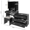 image:imageVINGLI Vanity Desk with Mirror and Lights Large Makeup Cabinet with 4 Drawers amp 3 Cabinets amp 10 LED Lights in 3 Lighting Modes amp Charging Station Dressing Table for Dressing Room Bedroom White8Drawers  Cabinet  Stool