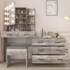 image:imageVINGLI Vanity Desk with Mirror and Lights Large Makeup Cabinet with 4 Drawers amp 3 Cabinets amp 10 LED Lights in 3 Lighting Modes amp Charging Station Dressing Table for Dressing Room Bedroom White8Drawers  Cabinet  Stool