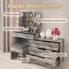 image:imageVINGLI Vanity Desk with Mirror and Lights Large Makeup Cabinet with 4 Drawers amp 3 Cabinets amp 10 LED Lights in 3 Lighting Modes amp Charging Station Dressing Table for Dressing Room Bedroom White8Drawers  Cabinet  Stool