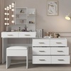 image:imageVINGLI Vanity Desk with Mirror and Lights Large Makeup Cabinet with 4 Drawers amp 3 Cabinets amp 10 LED Lights in 3 Lighting Modes amp Charging Station Dressing Table for Dressing Room Bedroom White8Drawers  Cabinet  Stool