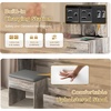 image:imageVINGLI Vanity Desk with Mirror and Lights Large Makeup Cabinet with 4 Drawers amp 3 Cabinets amp 10 LED Lights in 3 Lighting Modes amp Charging Station Dressing Table for Dressing Room Bedroom White8Drawers  Cabinet  Stool