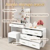 image:imageVINGLI Vanity Desk with Mirror and Lights Large Makeup Cabinet with 4 Drawers amp 3 Cabinets amp 10 LED Lights in 3 Lighting Modes amp Charging Station Dressing Table for Dressing Room Bedroom White8Drawers  Cabinet  Stool