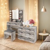 image:imageVINGLI Vanity Desk with Mirror and Lights Large Makeup Cabinet with 4 Drawers amp 3 Cabinets amp 10 LED Lights in 3 Lighting Modes amp Charging Station Dressing Table for Dressing Room Bedroom White8Drawers  Cabinet  Stool