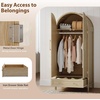 image:imageVINGLI Wardrobe Closet with 2 Doors and 2 Drawers 72 H Wardrobe Cabinet Closet Freestanding Clothing Storage Cabinet Wooden White Bedroom Armoire Combination for Hanging ClothesOak