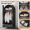 image:imageVINGLI Wardrobe Closet with 2 Doors and 2 Drawers 72 H Wardrobe Cabinet Closet Freestanding Clothing Storage Cabinet Wooden White Bedroom Armoire Combination for Hanging ClothesBlack