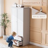 image:imageVINGLI Wardrobe Closet with 2 Doors and 2 Drawers 72 H Wardrobe Cabinet Closet Freestanding Clothing Storage Cabinet Wooden White Bedroom Armoire Combination for Hanging ClothesWhite