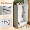 image:imageVINGLI Wardrobe Closet with 2 Doors and 2 Drawers 72 H Wardrobe Cabinet Closet Freestanding Clothing Storage Cabinet Wooden White Bedroom Armoire Combination for Hanging ClothesWhite