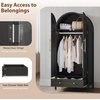 image:imageVINGLI Wardrobe Closet with 2 Doors and 2 Drawers 72 H Wardrobe Cabinet Closet Freestanding Clothing Storage Cabinet Wooden White Bedroom Armoire Combination for Hanging ClothesBlack
