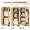 image:imageVINGLI Wardrobe Closet with 2 Doors and 2 Drawers 72 H Wardrobe Cabinet Closet Freestanding Clothing Storage Cabinet Wooden White Bedroom Armoire Combination for Hanging ClothesNatural Rattan