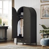 image:imageVINGLI Wardrobe Closet with 2 Doors and 2 Drawers 72 H Wardrobe Cabinet Closet Freestanding Clothing Storage Cabinet Wooden White Bedroom Armoire Combination for Hanging ClothesBlack