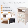 image:imageVINGLI White Nightstand with Charging Station 287 Tall Night Stand French Country Nightstand for Bedroom Bedside Table White Vintage with Solid Wood Legs 1417 D x 1969 W x 2874 H1969W x 1417D x 2874H