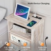 image:imageVINGLI White Nightstand with Charging Station 287 Tall Night Stand French Country Nightstand for Bedroom Bedside Table White Vintage with Solid Wood Legs 1417 D x 1969 W x 2874 H1969W x 1417D x 2874H