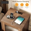 image:imageVINGLI White Nightstand with Charging Station High Gloss Led Night Stand with Drawers End Table Bedside Table Smart Nightstand Modern Small Night Stand for Bedroom 1563 W1161 D2362 HWalnut