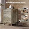 image:imageVINGLI White Nightstand with Charging Station High Gloss Led Night Stand with Drawers End Table Bedside Table Smart Nightstand Modern Small Night Stand for Bedroom 1563 W1161 D2362 HGrey