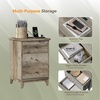 image:imageVINGLI White Nightstand with Charging Station High Gloss Led Night Stand with Drawers End Table Bedside Table Smart Nightstand Modern Small Night Stand for Bedroom 1563 W1161 D2362 HGrey