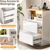image:imageVINGLI White Nightstand with Charging Station High Gloss Led Night Stand with Drawers End Table Bedside Table Smart Nightstand Modern Small Night Stand for Bedroom 1563 W1161 D2362 HHigh Gloss White