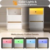 image:imageVINGLI White Nightstand with Charging Station High Gloss Led Night Stand with Drawers End Table Bedside Table Smart Nightstand Modern Small Night Stand for Bedroom 1563 W1161 D2362 HHigh Gloss White