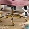image:imageVINGLI Wide Criss Cross Legged Office ChairButtprint Ergonomic Desk Chair Comfy with PillowampGold BaseDualUse withno WheelsAdjustable Vanity Swivel Chair for BedroomHome OfficeTeddy PlushPurpleIris Purple