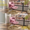 image:imageVINGLI Wide Criss Cross Legged Office ChairButtprint Ergonomic Desk Chair Comfy with PillowampGold BaseDualUse withno WheelsAdjustable Vanity Swivel Chair for BedroomHome OfficeTeddy PlushPurpleIris Purple