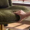 image:imageVINGLI Wide Criss Cross Legged Office ChairButtprint Ergonomic Desk Chair Comfy with PillowampGold BaseDualUse withno WheelsAdjustable Vanity Swivel Chair for BedroomHome OfficeTeddy PlushPurpleOlive Green