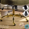 image:imageVINGLI Wide Criss Cross Legged Office ChairButtprint Ergonomic Desk Chair Comfy with PillowampGold BaseDualUse withno WheelsAdjustable Vanity Swivel Chair for BedroomHome OfficeTeddy PlushPurpleOlive Green