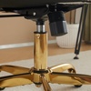 image:imageVINGLI Wide Criss Cross Legged Office ChairButtprint Ergonomic Desk Chair Comfy with PillowampGold BaseDualUse withno WheelsAdjustable Vanity Swivel Chair for BedroomHome OfficeTeddy PlushPurpleCherished White