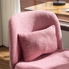 image:imageVINGLI Wide Criss Cross Legged Office ChairButtprint Ergonomic Desk Chair Comfy with PillowampGold BaseDualUse withno WheelsAdjustable Vanity Swivel Chair for BedroomHome OfficeTeddy PlushPurpleIris Purple