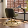 image:imageVINGLI Wide Criss Cross Legged Office ChairButtprint Ergonomic Desk Chair Comfy with PillowampGold BaseDualUse withno WheelsAdjustable Vanity Swivel Chair for BedroomHome OfficeTeddy PlushPurpleOlive Green