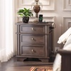 image:imageVINGLI 24 W Nightstand with Charging Station Wood Nightstand with Textured Drawers Large 3 Drawer Night Stand Antique Brown Night Stand for Bedroom with Curved Legs Bedside TableSide TableBrown