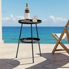image:imageVINGLI 2Tier Round Outdoor Side Table Small End Table for Living Room Bedroom Office amp Outdoor  Metal Coffee Table Nightstand with Modern Design for Compact SpacesTrapezoid