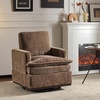 image:imageVINGLI 360 Swivel MidCentury Modern Accent Armchair with DoubleLayer Seat Cushions Comfy Single Square Sofa Upholstered Club Chair for Living RoomBedroom Reading Room Chenille Khaki