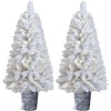 image:imageVINGLI 4ft White Christmas Tree with Plastic Pot 200 Mixed Pine amp PVC Tips Small Artificial Xmas Tree Perfect for Bedroom Office Desk Apartment Dorm Small Spaces Holiday Decor 2 PackWhite