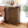 image:imageVINGLI Fluted Dresser for Bedroom 6 Drawer Dresser wRounded Edges Mid Century Modern Dressers Natural Wood Color 468 W156 D31 HWalnut
