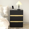 image:imageVINGLI LED Nightstand with Charging Station 3 Drawer Nightstand White Nightstand Acrylic Nightstand Smart Nightstand Wood Nightstand Bedroom Modern Night Stand Bedside Table End TableBlack