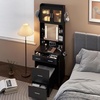 image:imageVINGLI Large Vanity Set with Lighted MirrorModern Makeup Vanity Table Set with LED Lights in 3 ColorsBedroom Dressing Table with 2 Large Drawers and Storage Shelves for WomenBlackampGoldBlack