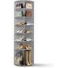 image:imageVINGLI Pink Rotating Shoe Rack Tower 7 Tier 360Shoe Storage for Girls Room 73 Tall Vertical Carousel Organizer for Kids Shoes Toys amp Dolls Cute Nursery Corner Shelves No Tool AssemblyGrey