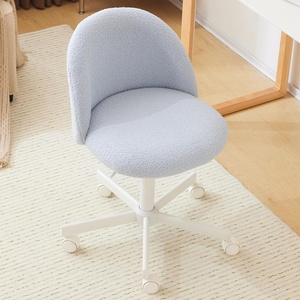 image:imageVINGLI Candy Chair Armless Cute Desk ChairComfy Small Office Chair with WheelsVanity Chair with Lumbar SupportTeddy Adjustable Rolling Swivel Computer Task Chair for Home OfficeBedroomMuted GreyPoetic Blue