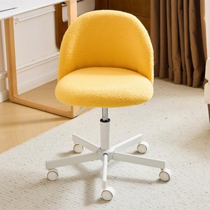 image:imageVINGLI Candy Chair Armless Cute Desk ChairComfy Small Office Chair with WheelsVanity Chair with Lumbar SupportTeddy Adjustable Rolling Swivel Computer Task Chair for Home OfficeBedroomMuted GreySunny Egg Yellow