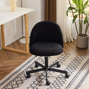 image:imageVINGLI Candy Chair Armless Cute Desk ChairComfy Small Office Chair with WheelsVanity Chair with Lumbar SupportTeddy Adjustable Rolling Swivel Computer Task Chair for Home OfficeBedroomMuted GreyJet Black