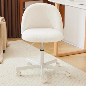 image:imageVINGLI Candy Chair Armless Cute Desk ChairComfy Small Office Chair with WheelsVanity Chair with Lumbar SupportTeddy Adjustable Rolling Swivel Computer Task Chair for Home OfficeBedroomMuted GreyWhite