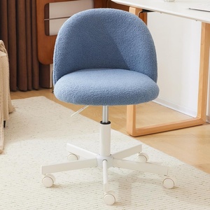 image:imageVINGLI Candy Chair Armless Cute Desk ChairComfy Small Office Chair with WheelsVanity Chair with Lumbar SupportTeddy Adjustable Rolling Swivel Computer Task Chair for Home OfficeBedroomMuted GreyFog Blue