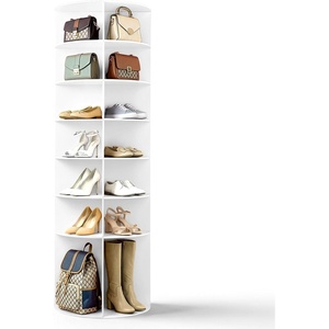 image:imageVINGLI Pink Rotating Shoe Rack Tower 7 Tier 360Shoe Storage for Girls Room 73 Tall Vertical Carousel Organizer for Kids Shoes Toys amp Dolls Cute Nursery Corner Shelves No Tool AssemblyWhite